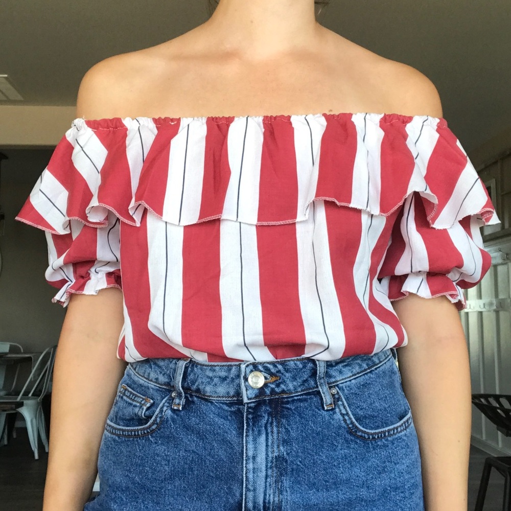 Ruffled Off The Shoulder Top